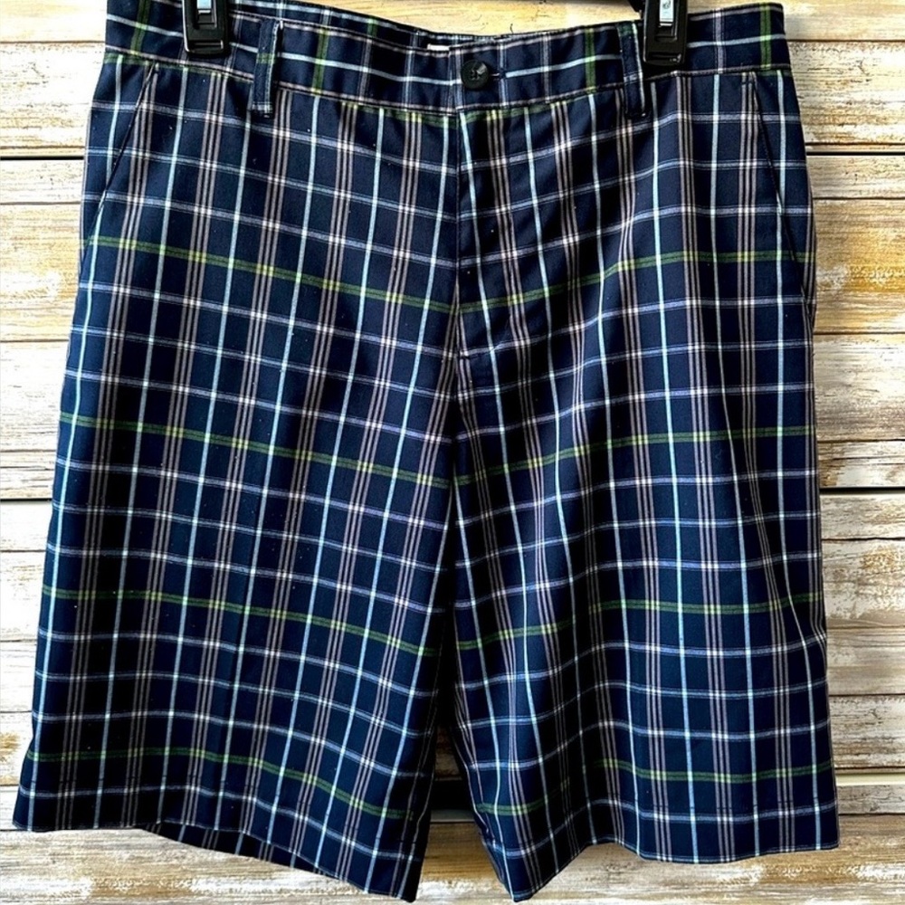 ⛳️ Adidas Plaid Golf Shorts Size 32 Blue Performance Stretch